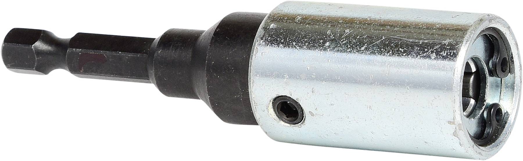 Ein silbernes Schraubendreher-Bit mit magnetischem Bithalter, geeignet für Bohrmaschinen oder Schraubendreher.