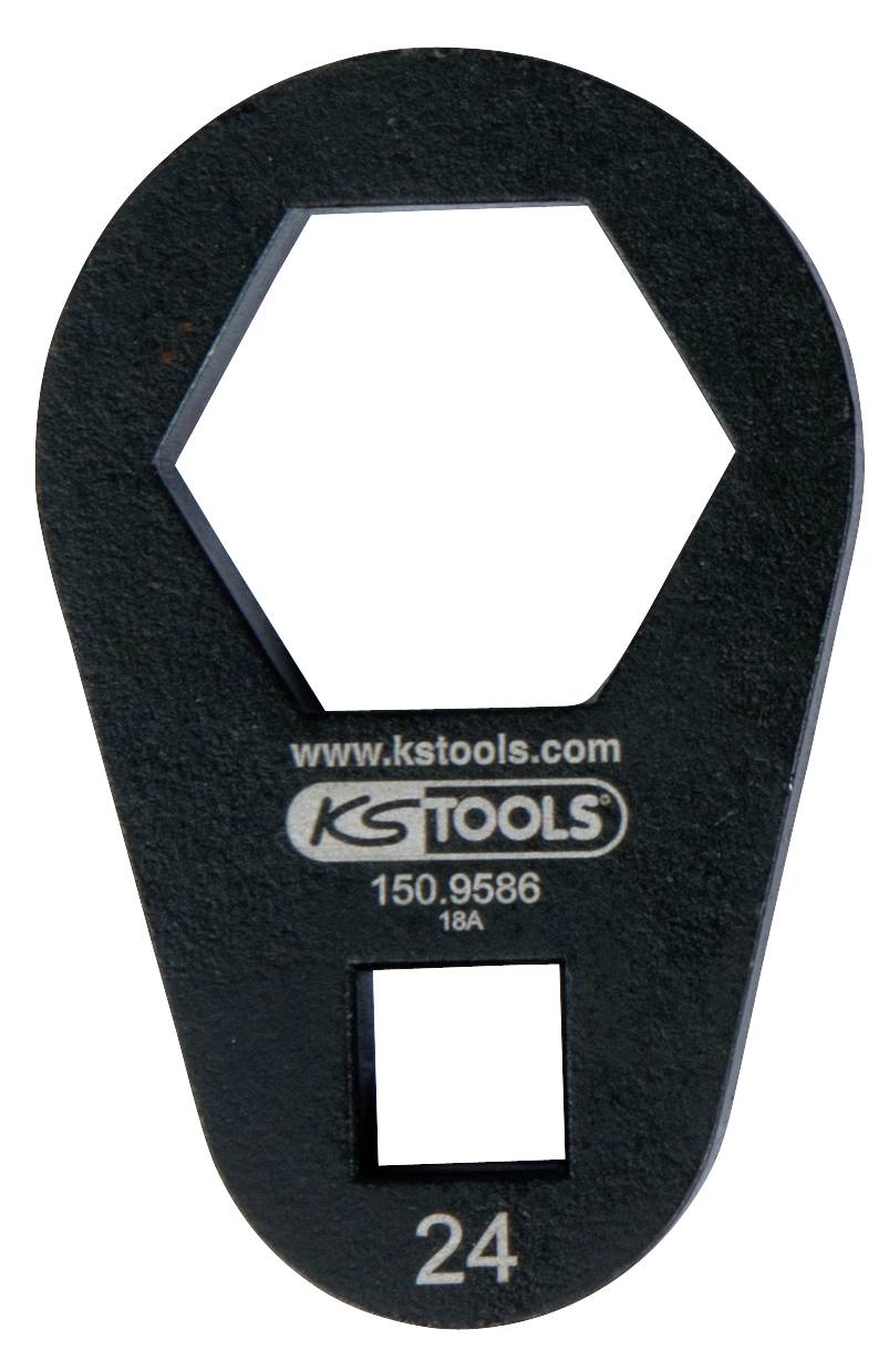 KS TOOLS Werkzeuge-Maschinen GmbH 3/8\" Einsteck-Ringschlüssel, extra flach, 24 mm (150.9586)