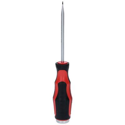 Sehr langer, dünner Schraubendreher mit rotem und schwarzem ergonomischem Griff.