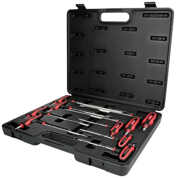 KS TOOLS T-Griff-Schlüssel-Satz, Torx mit Bohrung,9-tlgTB10-TB50 ( 151.8160 )