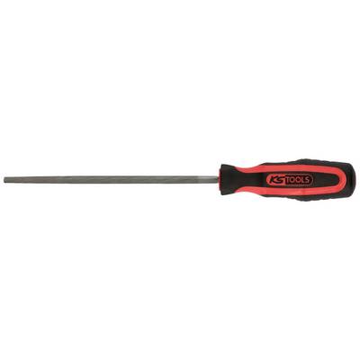 Ein Feilenwerkzeug mit einem schwarzen und roten Griff, gebrandmarkt mit 'KS TOOLS'.