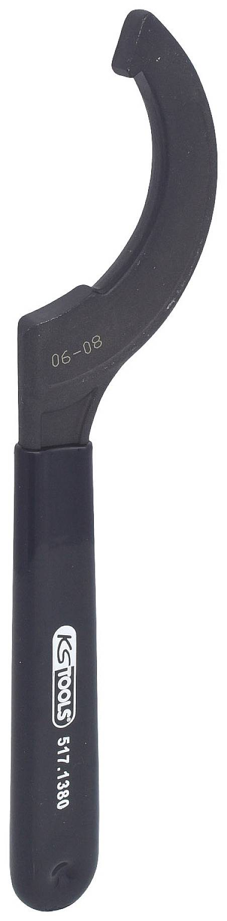 KS TOOLS Fester Hakenschlüssel mit Nase, 80-90 mm (517.1380)