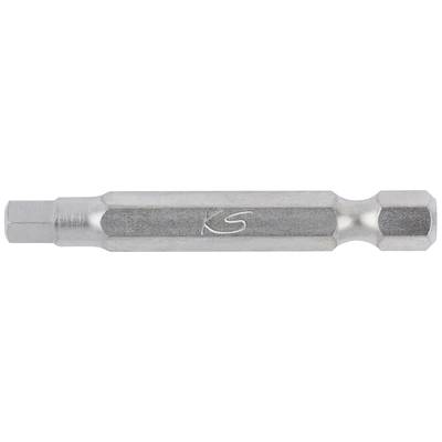 Ein doppelendiger Schraubendrehereinsatz mit sechseckigem Schaft und beidseitigem Bit in Silberoptik.