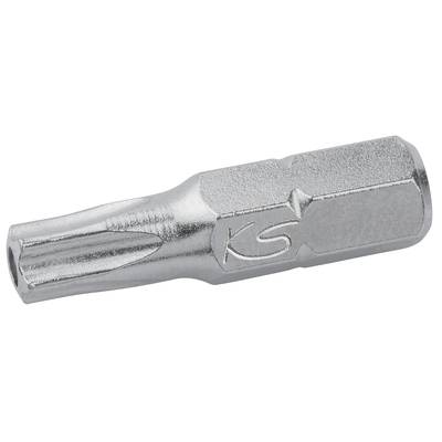 'KS Tools' T15 Torx-Bit aus Metall mit sechseckiger Basis, verwendet für spezielle Schrauben.