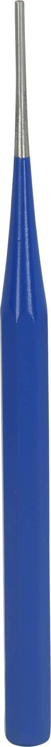 Eine blaue Kunstflugflasche mit deutlich verengtem Hals und silbernem Verschluss oben.