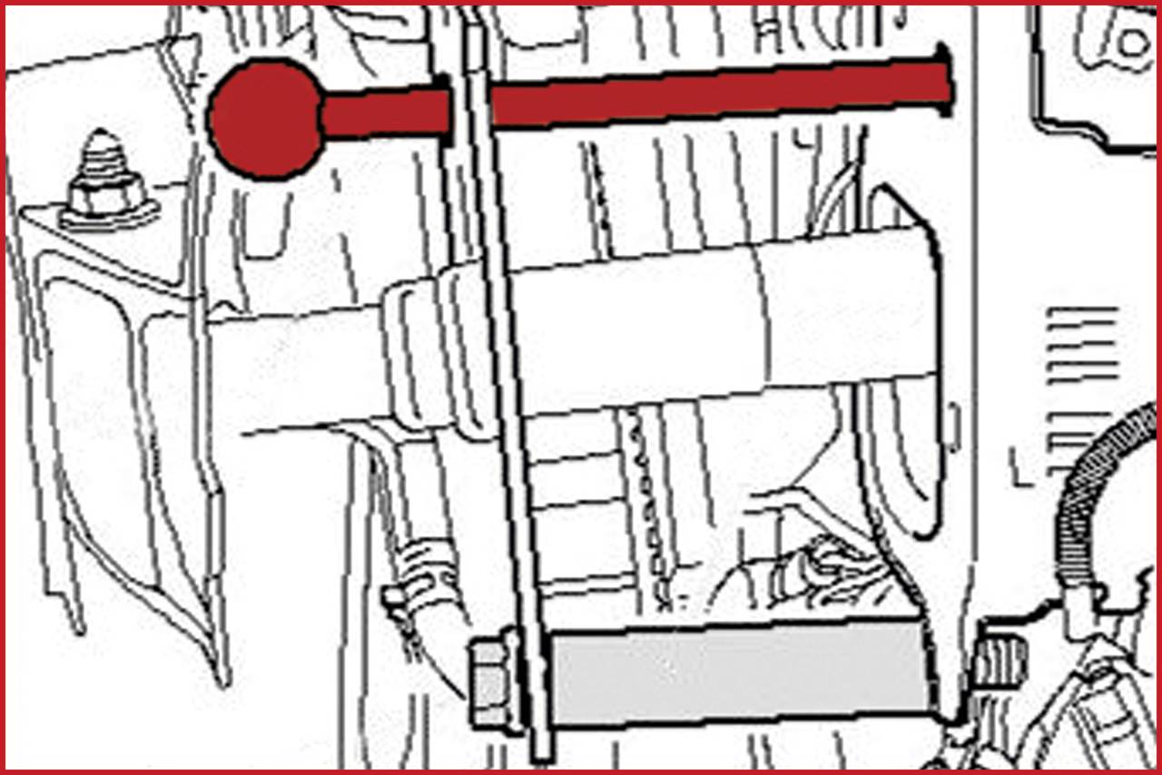 'Illustration einer mechanischen Anlage mit mehreren Rohren und Ventilen in einem technischen Schema.'
