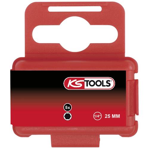 KS Tools 911.2262 Sechskant-Bit Werkzeugstahl vernickelt C 6.3 5 St.