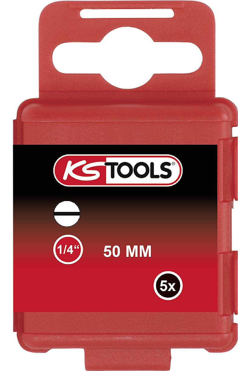 KS TOOLS 1/4\" CLASSIC Bit Schlitz, 50mm, 3mm, 5er Pack (911.2747)
