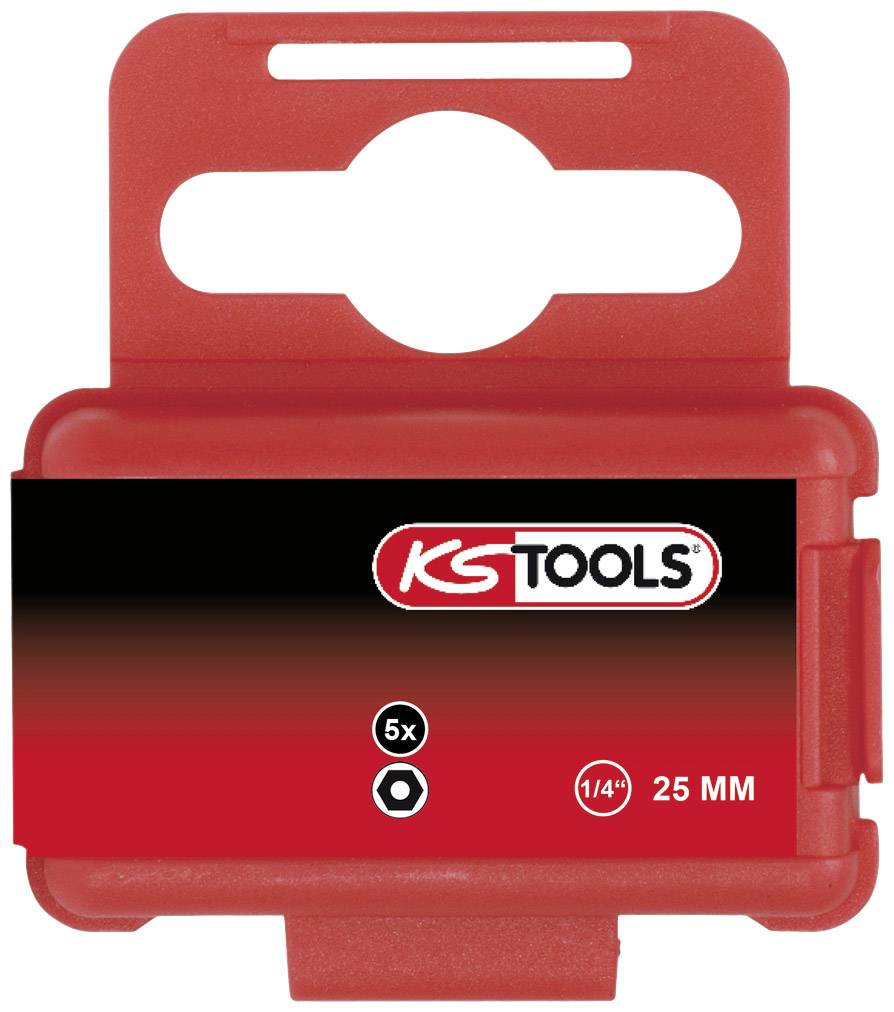 KS TOOLS 1/4\" CLASSIC Bit Innensechskant,Bohrung,25mm,3/8\",5er Pack (911.3593)