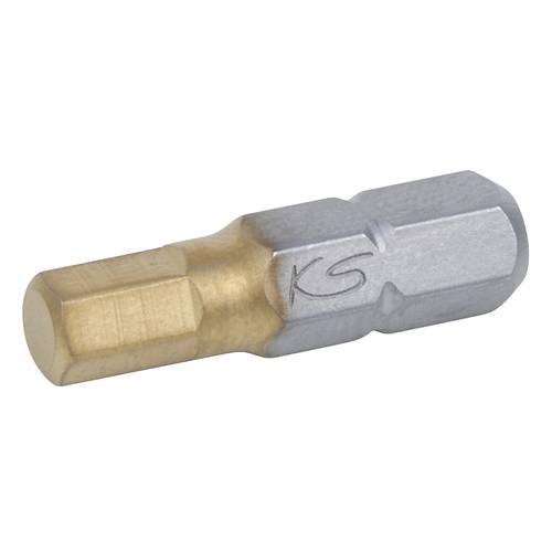 KS Tools 911.3675 Sechskant-Bit Werkzeugstahl titanbeschichtet C 6.3 5 St.