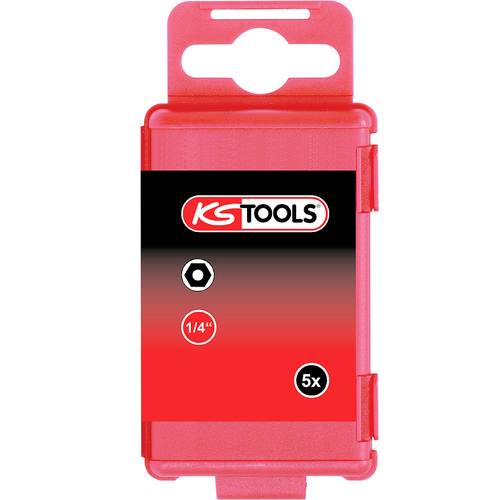 KS Tools 911.7714 Sechskant-Bit Spezialstahl vernickelt E 6.3 5 St.