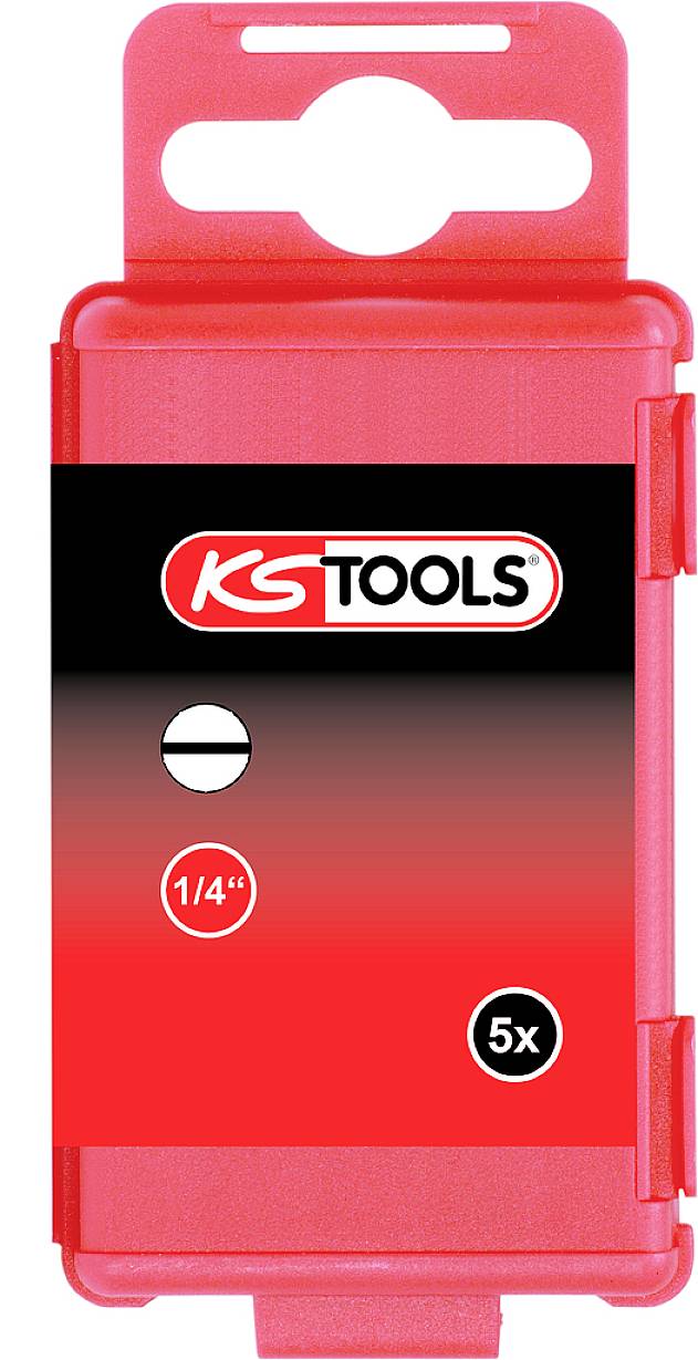 KS TOOLS 1/4\" TORSIONpower Bit Schlitz, 75mm, 5mm, 5er Pack (918.3361)