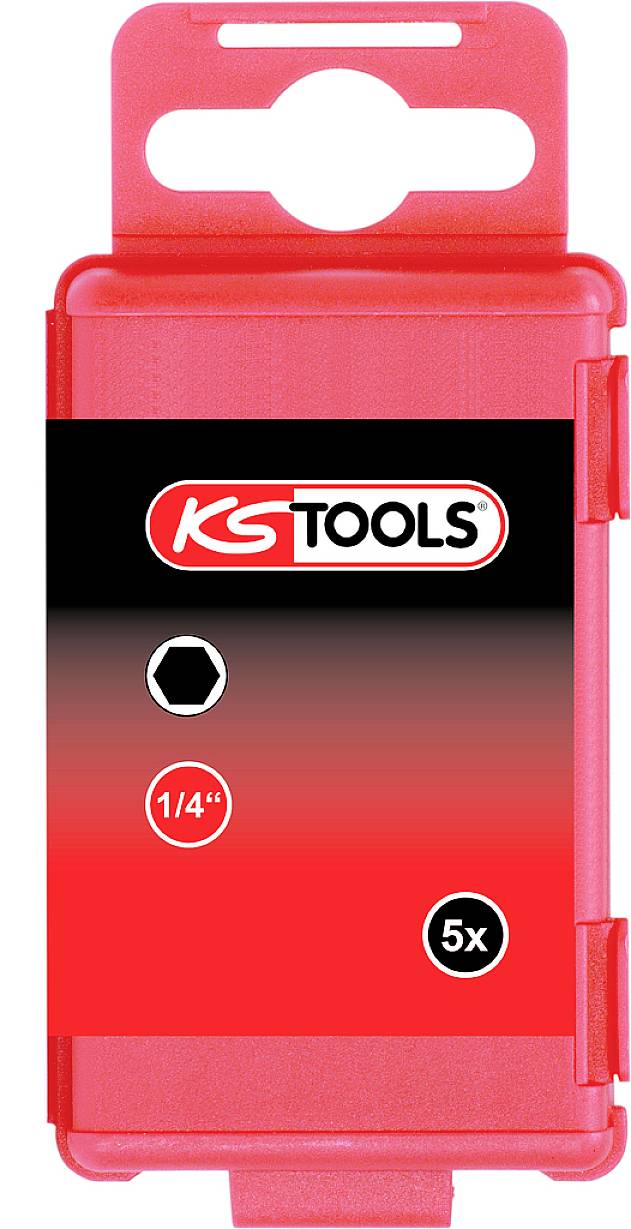 KS Tools 918.3466 Sechskant-Bit Spezialstahl vernickelt E 6.3 5 St.