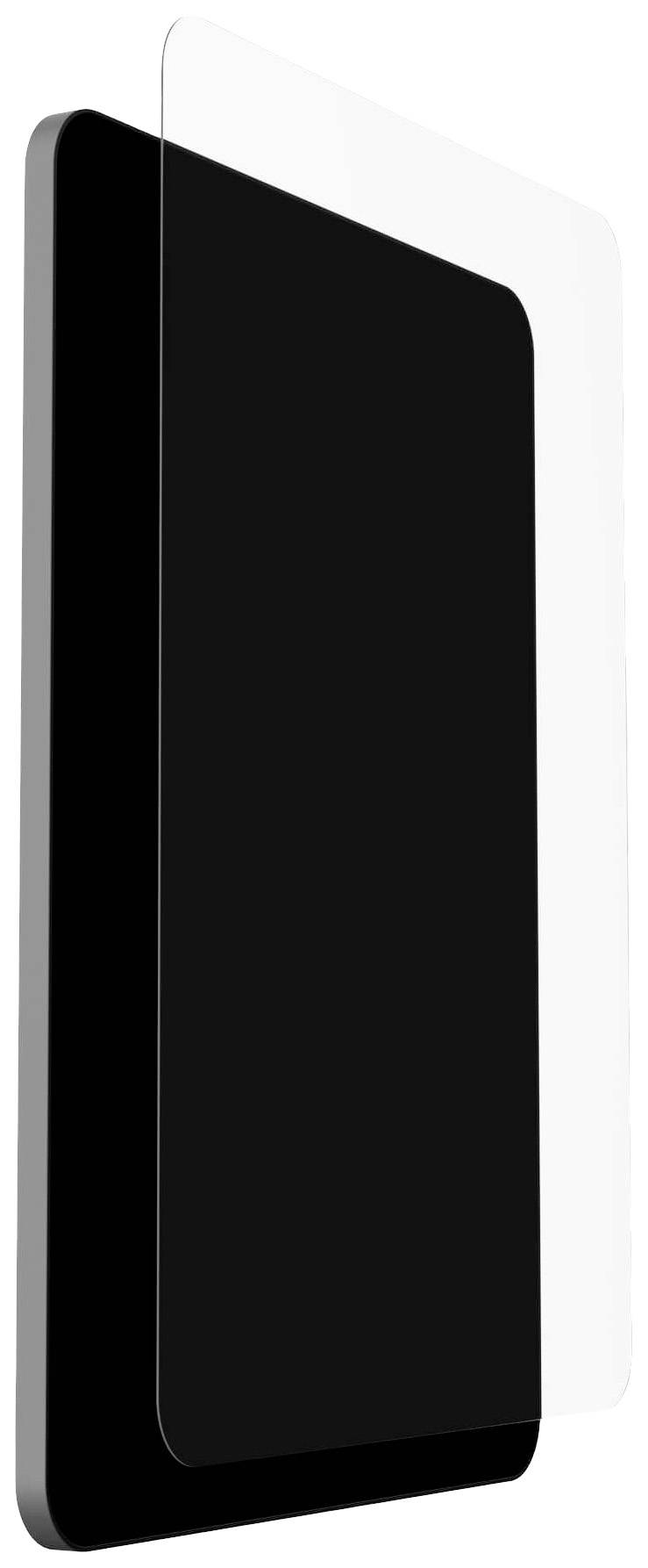 Ein Smartphone mit einem Displayschutz aus Glas, der das gesamte Display abdeckt, angezeigt von der Seite.