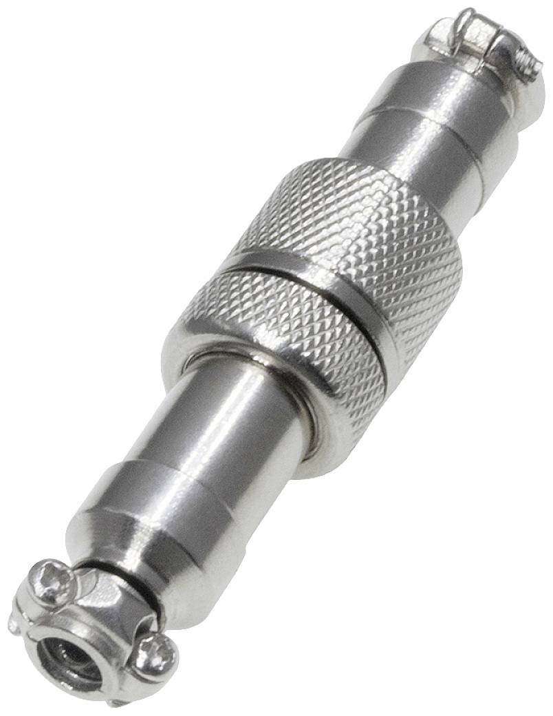 'Ein Metalladapter mit geriffeltem Griff und Schraubverbindungen, geeignet für Werkzeuge oder Maschinenanschlüsse.'