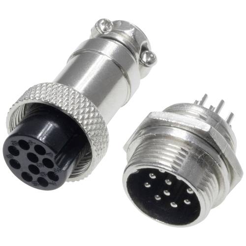 Thumbnail - Pollin 453559 Rundsteckverbinder Buchse, Einbau, Stecker Gesamtpolzahl: 10 1 Set