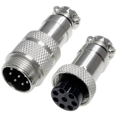 Pollin 453566 Rundsteckverbinder Stecker, Buchse Gesamtpolzahl: 8 1 Set