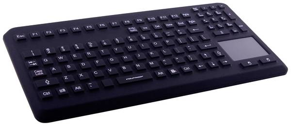 GETT TKG-104-TOUCH-IP68-VESA-BLACK-USB-DE Kabelgebunden Tastatur Deutsch, QWERTZ Schwarz IP68 Wasserdicht und staubgeschützt