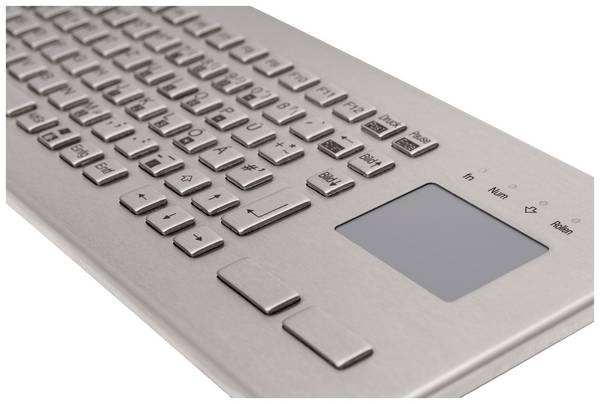 GETT TKV-084-FIT-TOUCH-IP65-MGEH-USB-DE Kabelgebunden Tastatur Deutsch, QWERTZ Edelstahl Integriertes Touchpad