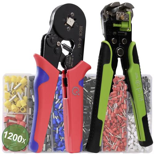 Quadrios 22T023 Aderendhülsen-Sortiment Teilisoliert Weiß, Grau, Rot, Schwarz, Blau, Gelb 1 Set