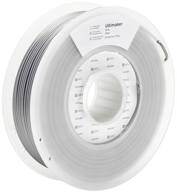 UltiMaker 227326  Filament PETG chemisch beständig, hitzebeständig 2.85 mm 750 g Silber  1 St.