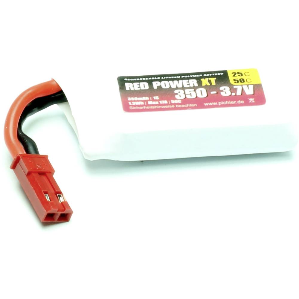 Red Power LiPo accupack 3.7 V 350 mAh 25 C Softcase JST, BEC