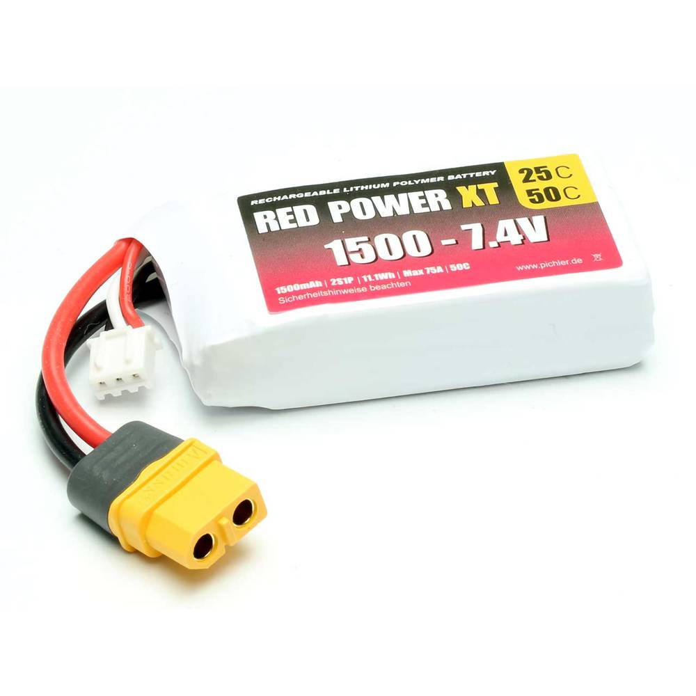Red Power LiPo accupack 7.4 V 1500 mAh Softcase XT60