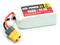 'Lithium-Polymer-Akku, 1500mAh, 11,1V. Bezeichnet als RED POWER XT, 25C, 50C. Ausgestattet mit gelbem Steckverbinder und roten/schwarzen Kabeln.'