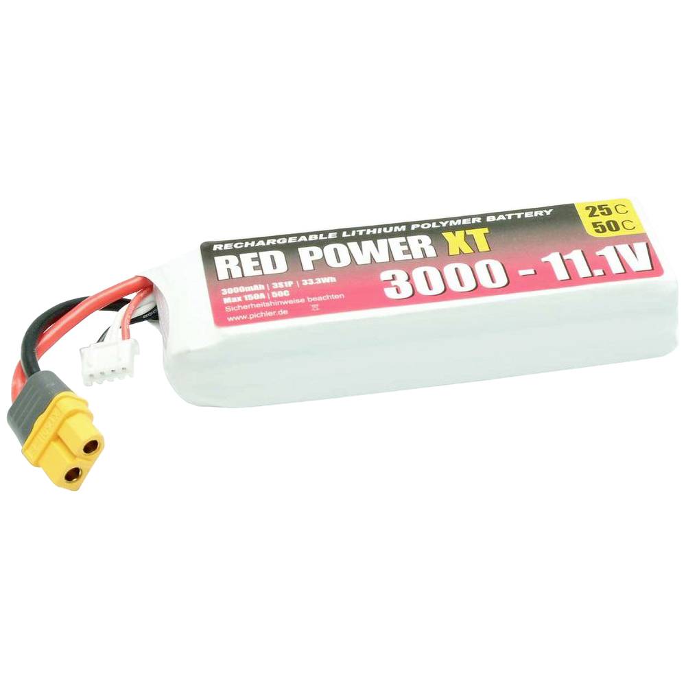 Red Power LiPo accupack 11.1 V 3000 mAh Softcase XT60