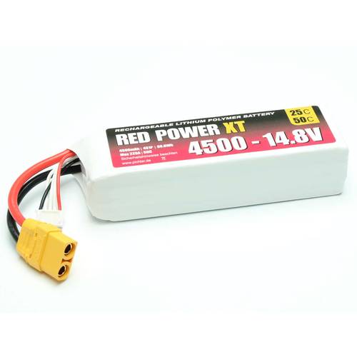 Thumbnail - Red Power Modellbau-Akkupack (LiPo) 14.8 V 4500 mAh Softcase XT90