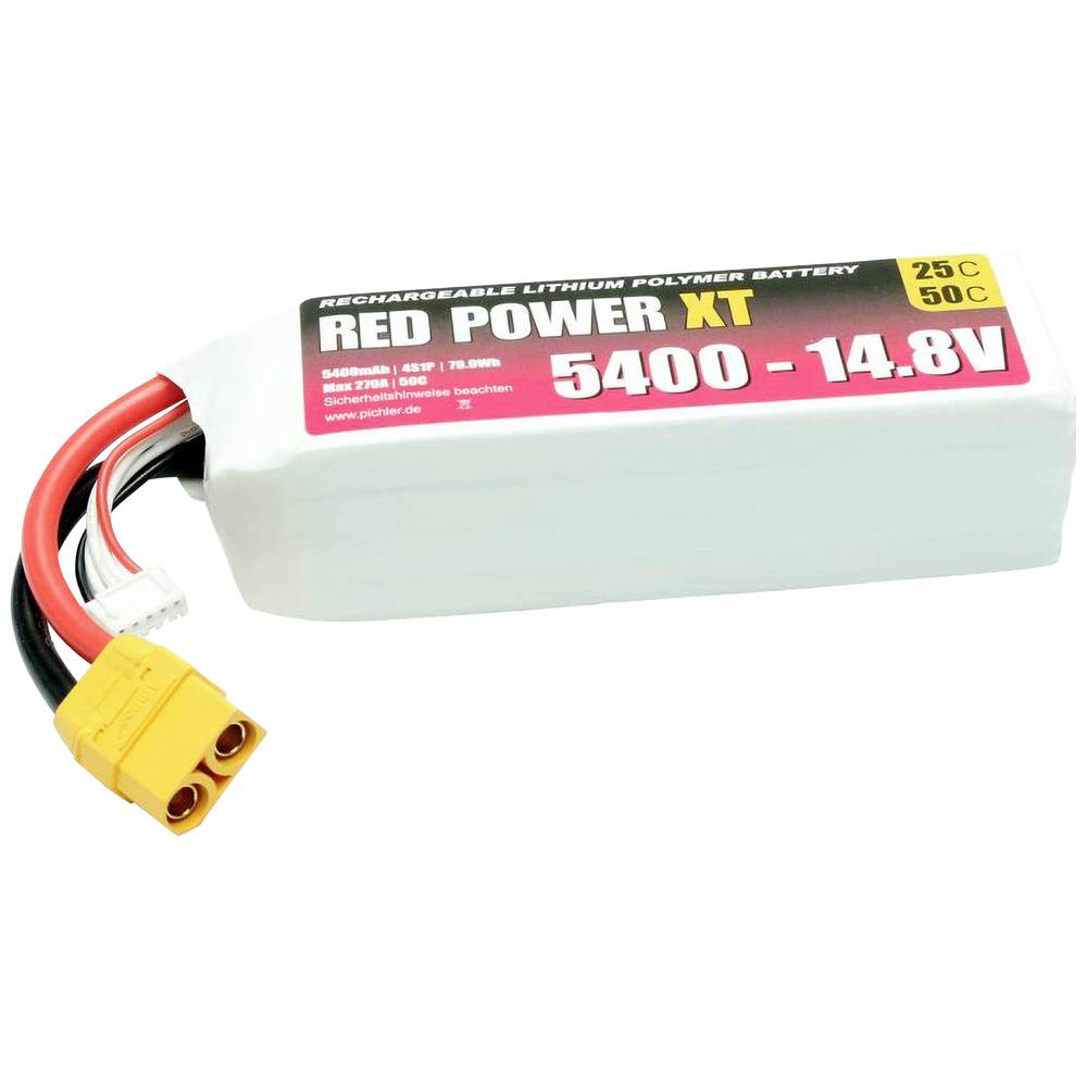Red Power LiPo accupack 14.8 V 5400 mAh Softcase XT90