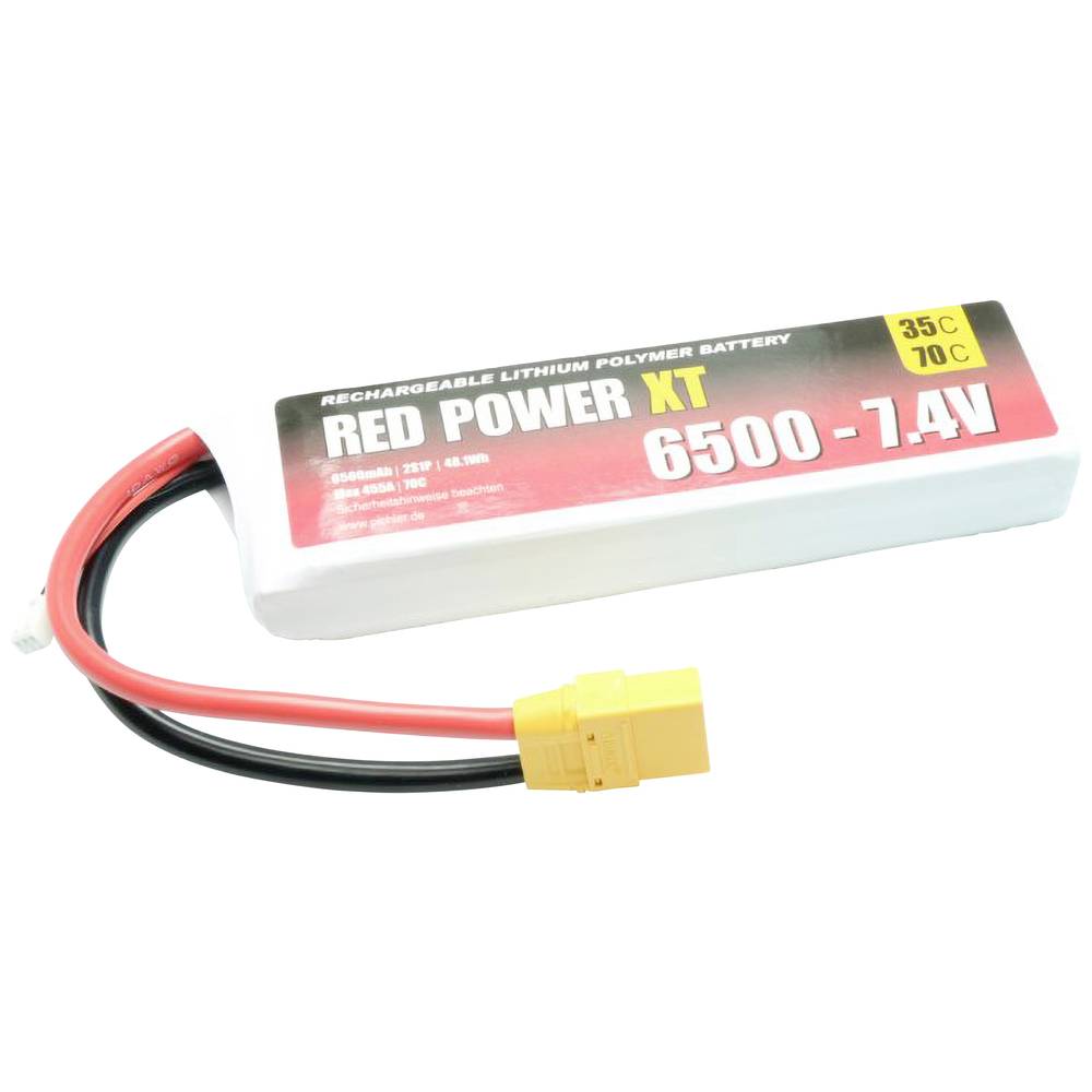 Red Power LiPo accupack 7.4 V 6500 mAh 35 C Softcase XT90