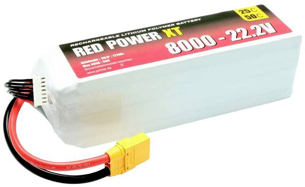 Red Power Modellbau-Akkupack (LiPo) 22.2 V 8000 mAh Zellen-Zahl: 6 25 C Softcase XT90