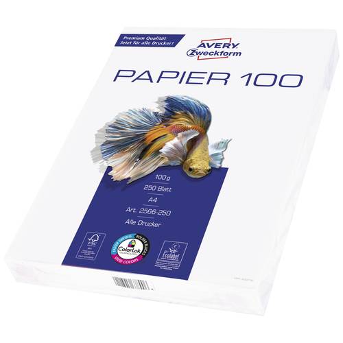Avery-Zweckform Inkjet Paper Bright White 2566-250 250er Set Universal Druckerpapier Kopierpapier DIN A4 100 g/m² 250 Bl...