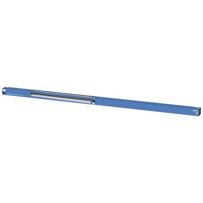 Blauer, langer Zylinder mit schwarzer Linie; technisches Gerät.