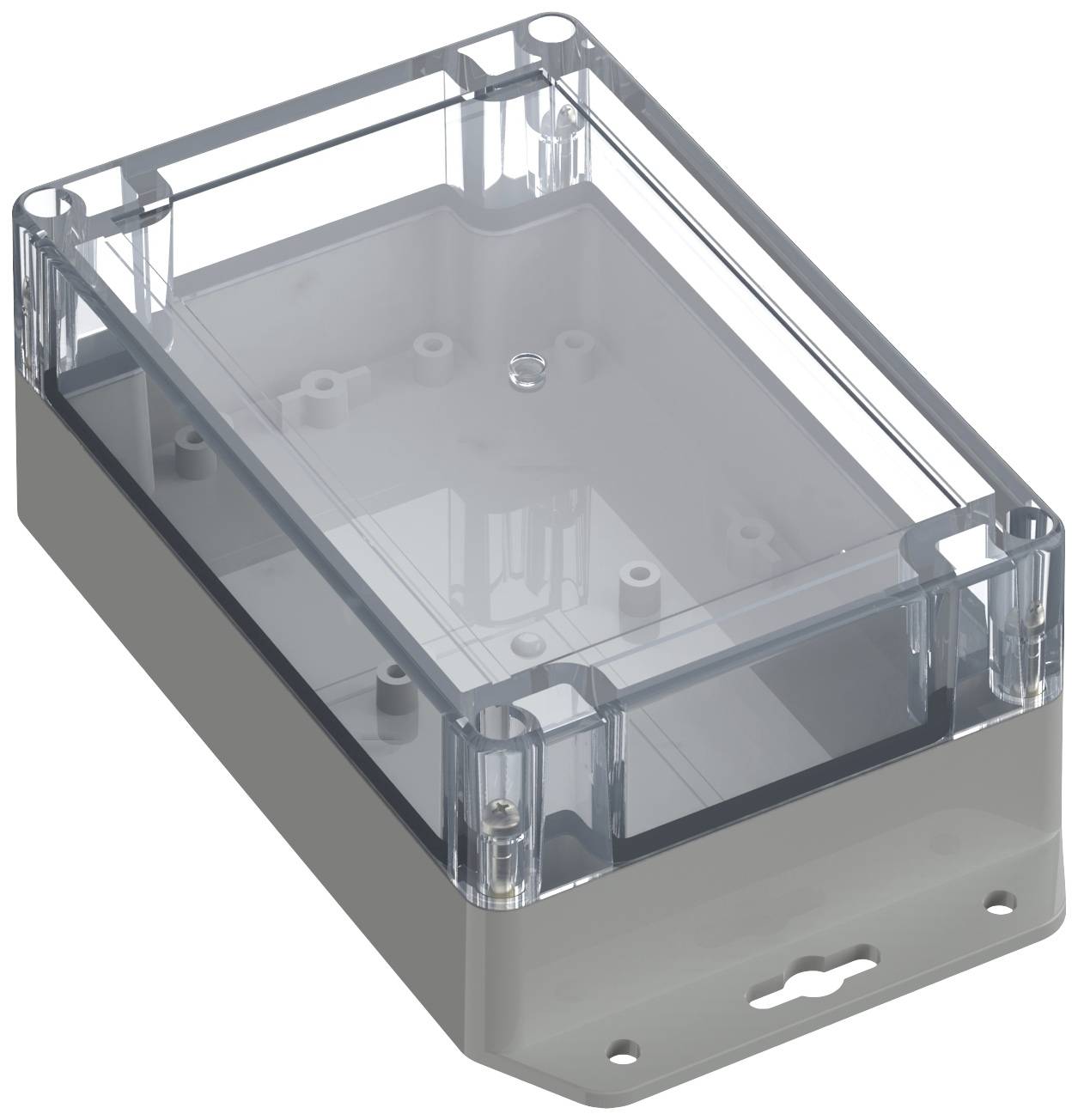 TRU COMPONENTS TC-10860812 Flansch-Gehäuse 150 x 100 x 60 ABS-PC Lichtgrau 1 St.