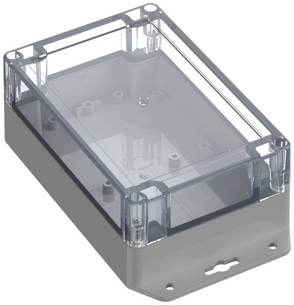 TRU COMPONENTS TC-10860812 Flansch-Gehäuse 150 x 100 x 60 ABS-PC Lichtgrau 1 St.