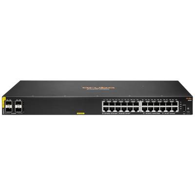 Ein Netzwerk-Switch mit mehreren Ethernet-Ports zur Verbindung von Geräten in einem Computernetzwerk. Markiert mit 'Aruba' oben.
