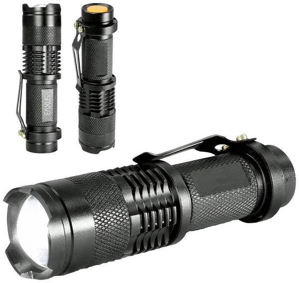 Eaxus Glow-X 48181 LED Mini-Taschenlampe mit Gürtelclip batteriebetrieben 300 lm 40 g