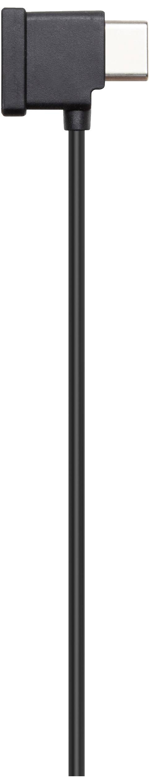 Ein rechteckiges, schwarzes Kabel mit einem abgewinkelten Stecker, geeignet für elektronische Verbindungen oder Aufladung.
