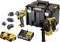 Ein Set aus DeWalt-Bohrwerkzeugen inklusive Akkubohrer, Hammerbohrer, Wechselaufsätzen, zwei Akkus, Ladegerät und Transportkoffer.