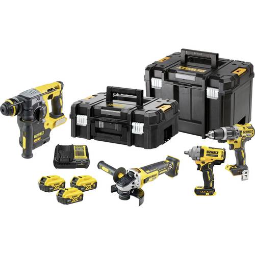 Thumbnail - DEWALT DCK428P3T-QW DCK428P3T-QW Werkzeugset Akku-Schlagbohrschrauber, Akku-Schlagschrauber, Akku-Bohrhammer, Akku-Winke...