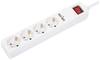 Manhattan Power Distribution Unit EU (2-pin), x4 gang/output & x2 USB-A ports with on/off switch, 2m cable, 16A, White,