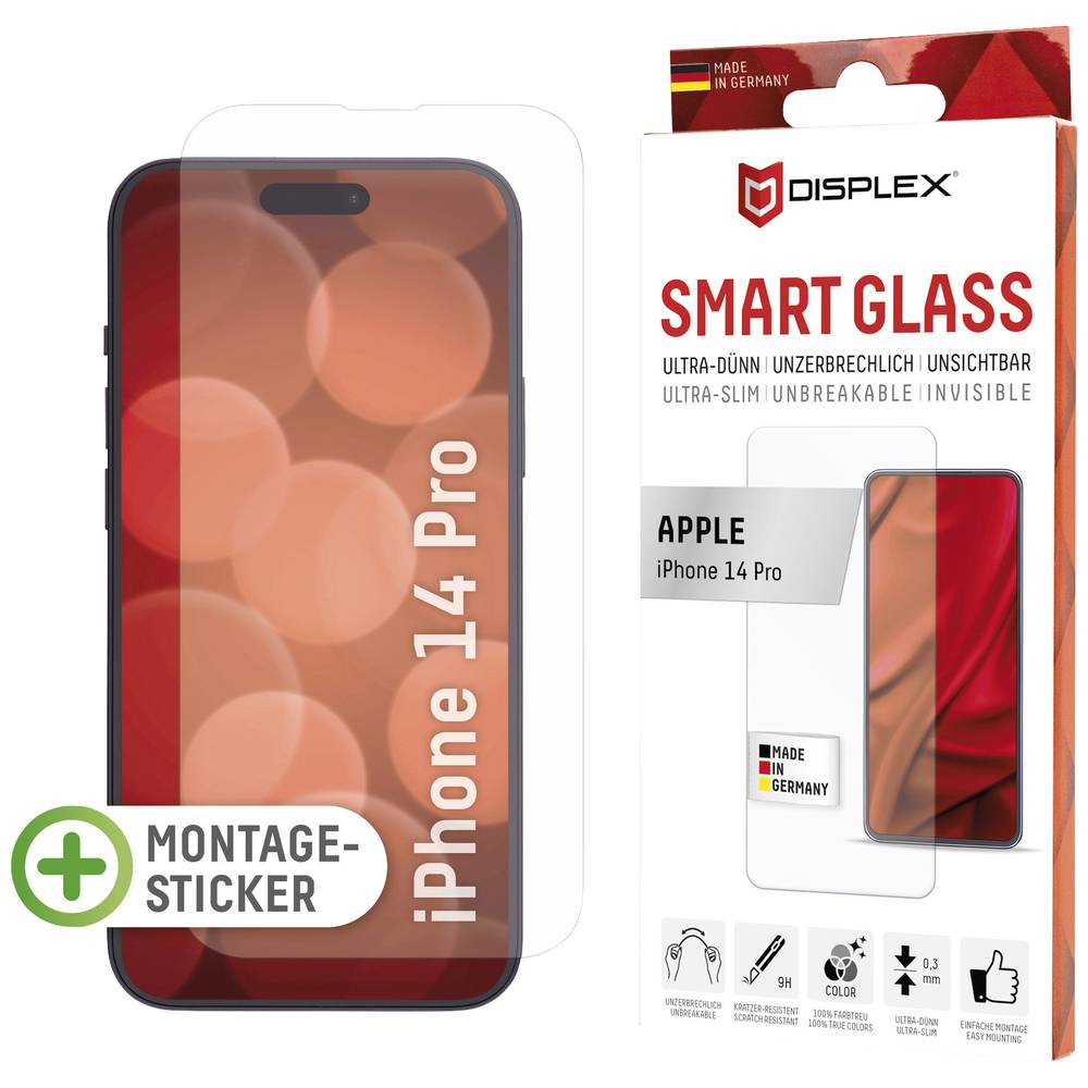 DISPLEX Smart Glass 1715 Screenprotector (glas) Geschikt voor: iPhone 14 Pro 1 stuk(s)