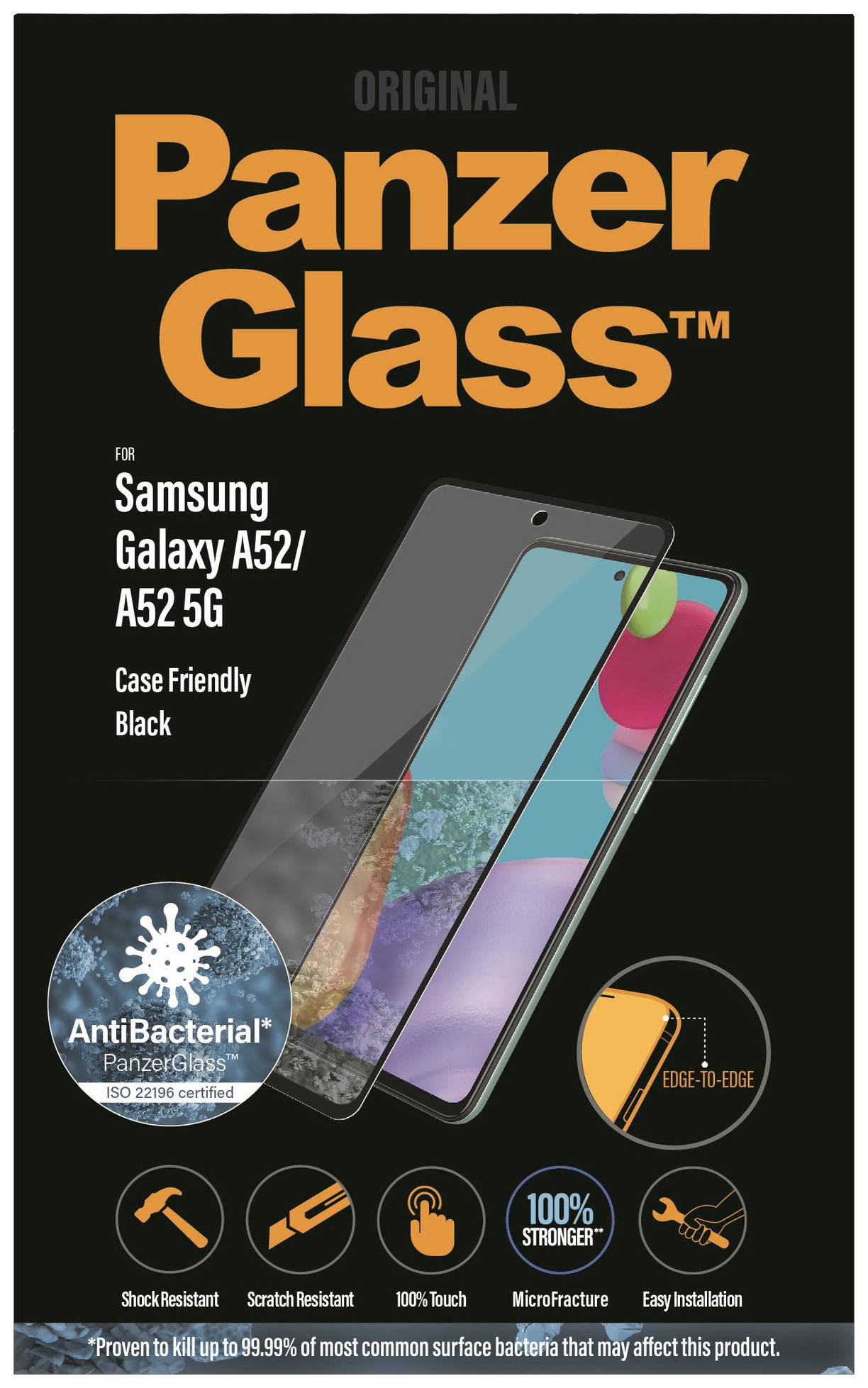 PANZERGLASS Samsung Galaxy A52 Case Friendly, Black AB