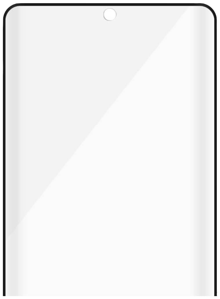 Leeres Smartphone-Display mit abgerundeten Ecken und einem kleinen Kameraausschnitt oben in der Mitte.