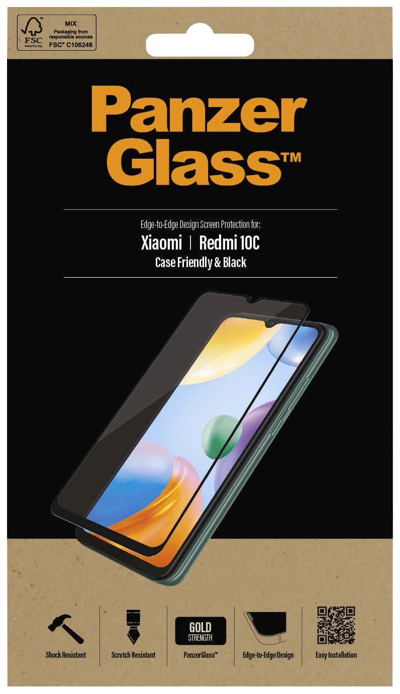 PANZERGLASS Xiaomi Redmi 10C Case Friendly, Black