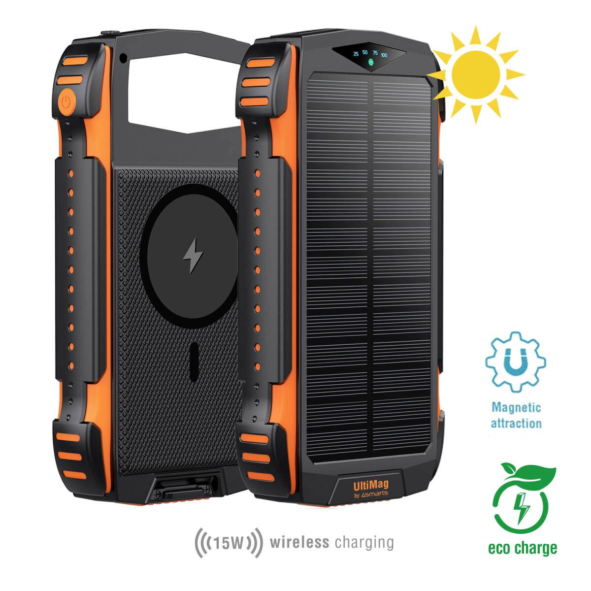 4Smarts TitanPack UltiMag Solar Powerbank 20000 mAh USB PD 3.0, Qi Wireless Charging, Quick Charge 3.0 LiPo Wireless Cha-2