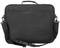 Schwarze Laptop-Tasche mit Tragegriff und abnehmbarem Schulterriemen, einfache, schlichte Gestaltung.