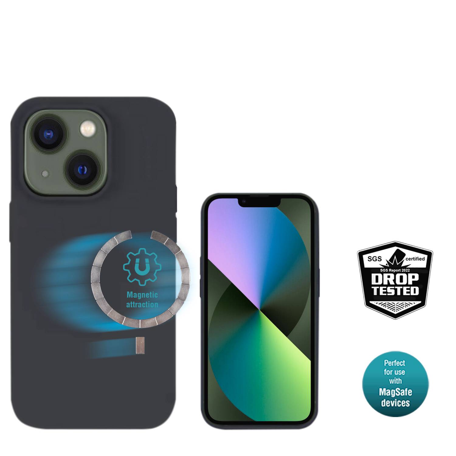4Smarts Liquid Cupertino UltiMag Backcover Apple iPhone 14 Schwarz Induktives Laden 452064-3
